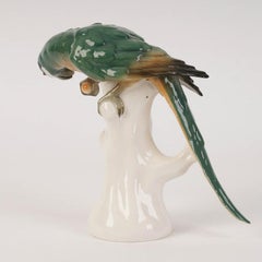 Porcelain Figure "Parrot", Germany By Volkstedt, 1909-1936