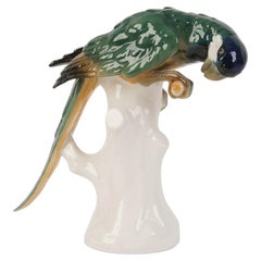 Porcelain Figure "Parrot", Germany By Volkstedt, 1909-1936