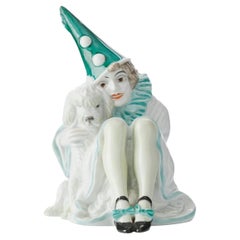 Porzellanfigur „Pierrette mit einem Pudel“, Deutschland, von Rosenthal, 1921–1922