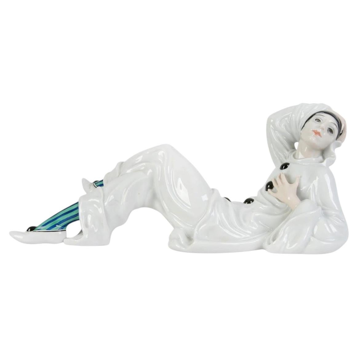 Porcelain Figure "Pierrot" Germany by Rosenthal, Constantin Holzer-Defanti, 1924