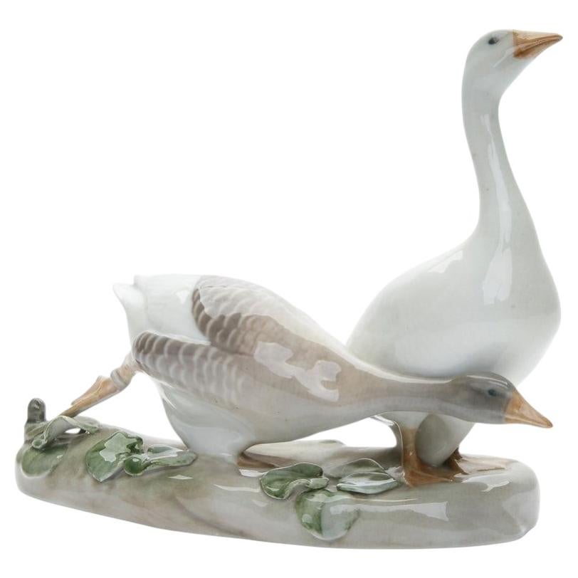 Porcelain Figure "Two Geese", Denmark, Copenhagen by Royal Copenhagen, 1949