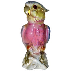 Porzellanfigur:: Luftreiniger oder Tischlampe:: Papagei aus den 1930er Jahren