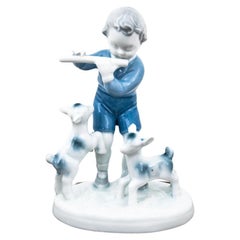 Porcelain Figurine "Boy Playing the Flute" by Gerold Bavaria, Germany