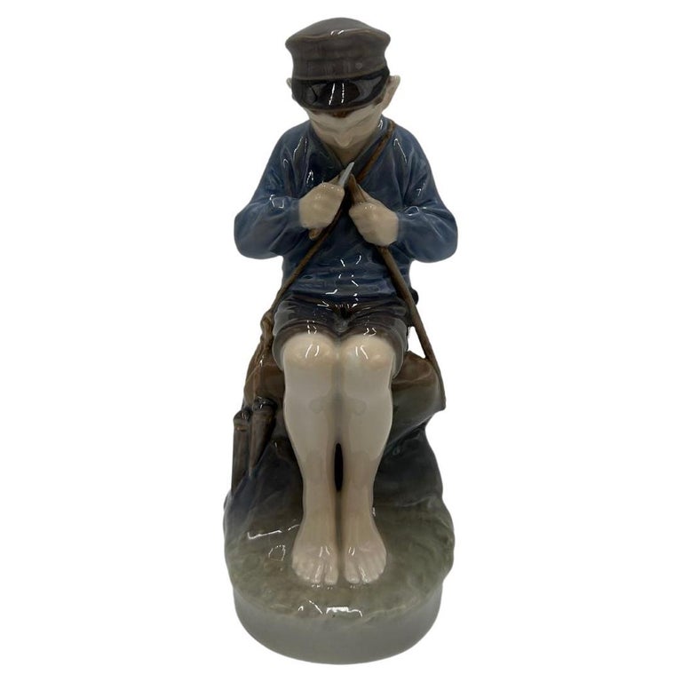 Porcelain Figurine "Boy Whittling a Stick", Royal Copenhagen, Denmark