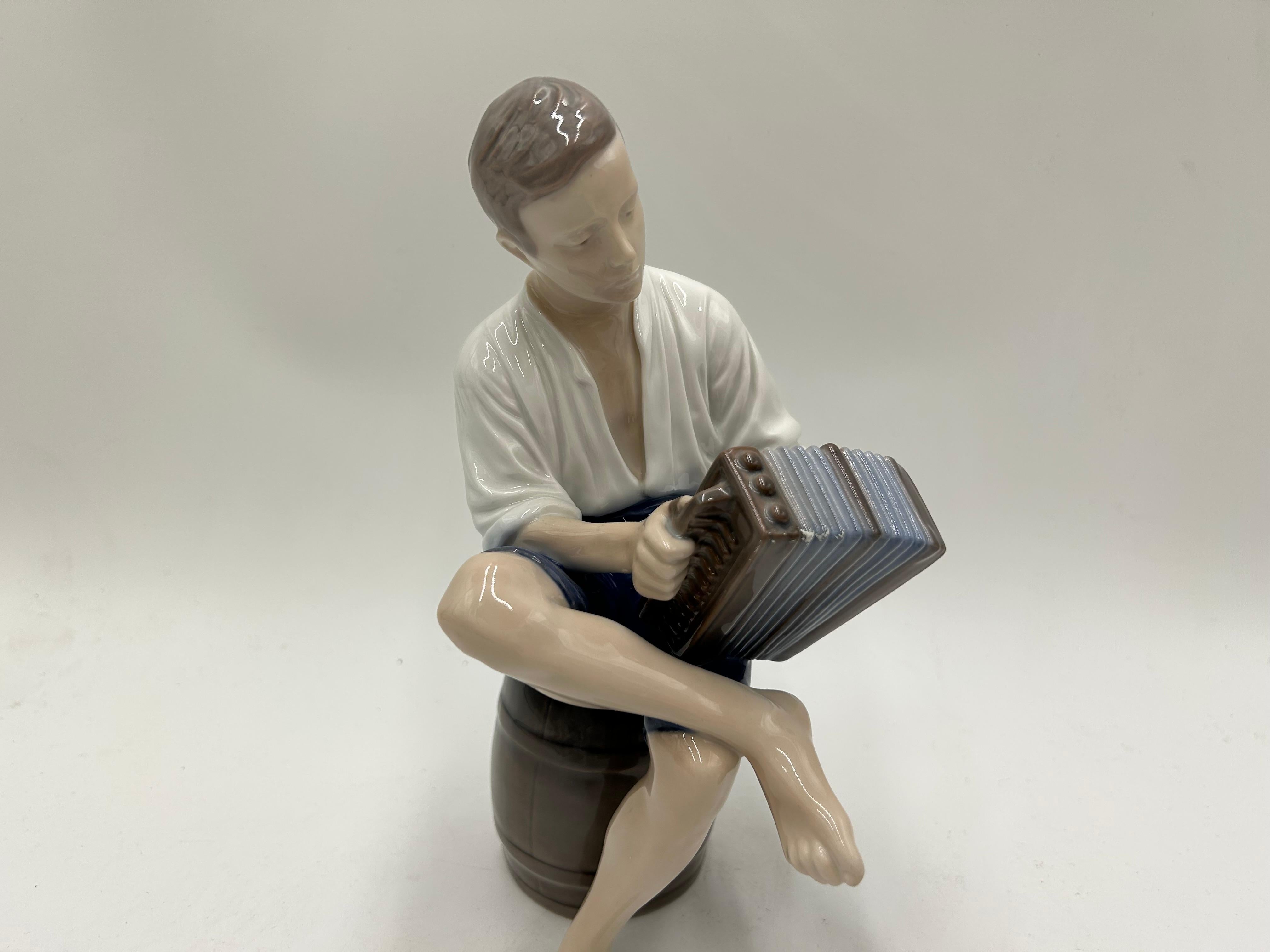 Porcelain Figurine "Boy with an Accordion", Bing and Grondahl, Denmark