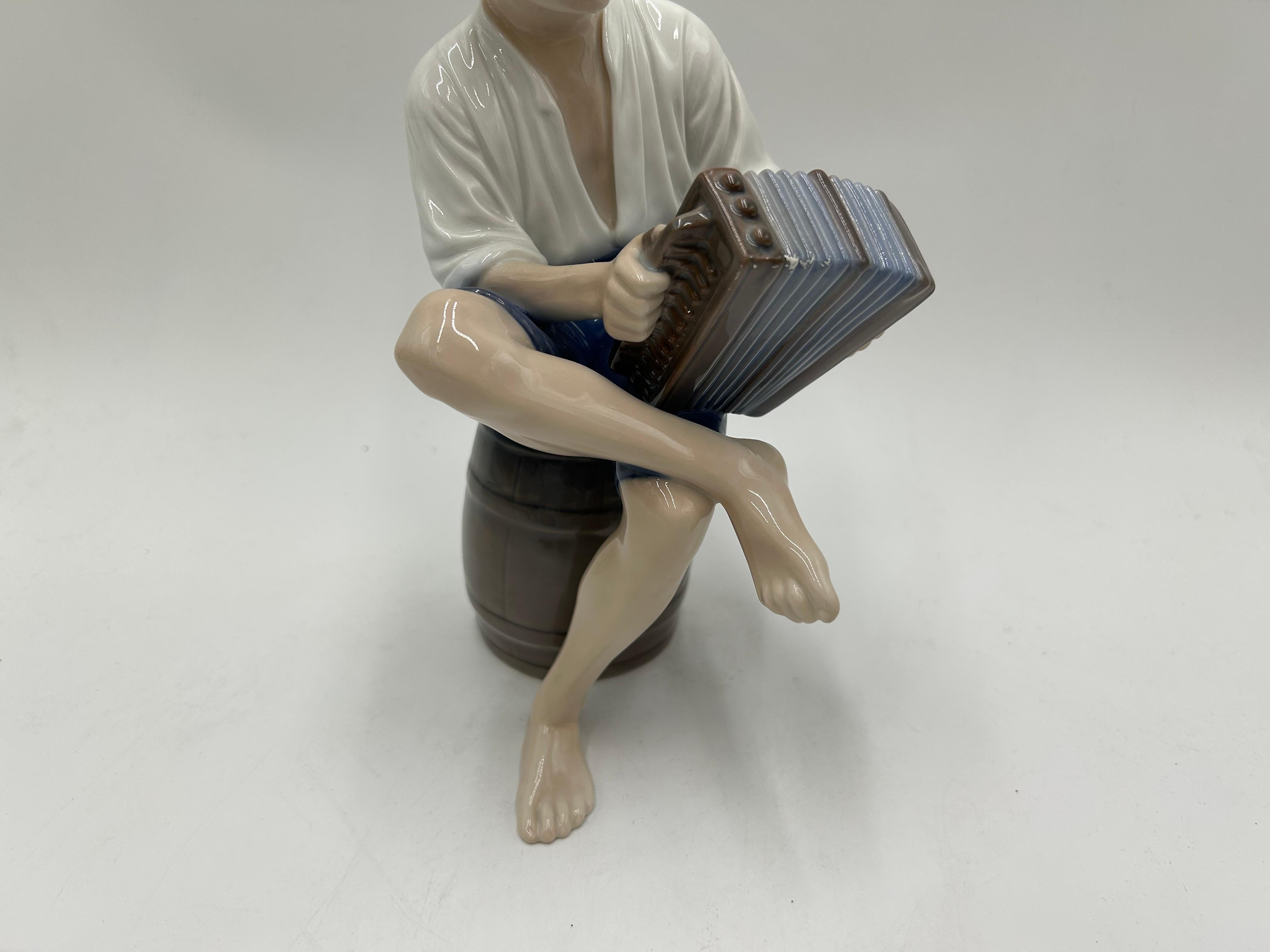 Porcelain Figurine "Boy with an Accordion", Bing and Grondahl, Denmark