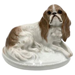 Antique Porcelain Figurine "Cavalier Dog", Rosenthal, Germany, 1920s