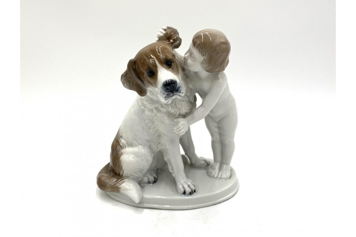 Porcelain Figurine "Child with a Dog", Rosenthal, Germany, 1940s