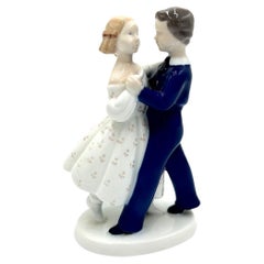 Porcelain Figurine "Dancing Couple", Bing & Grondahl, Denmark, 1980s