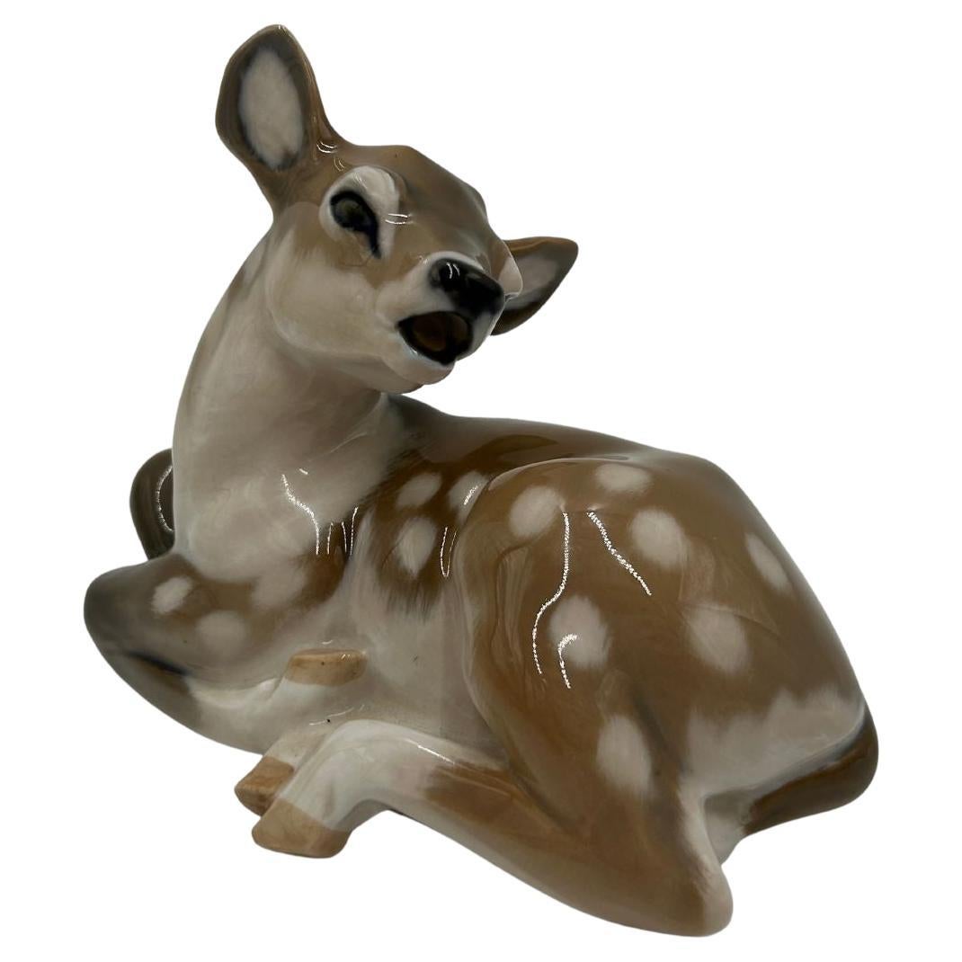 Porcelain Figurine "Deer", Royal Copenhagen, Denmark, 1960-1970s For Sale