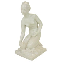 Porcelain Figurine Depicting a Nude with a Koi by Suze Muller for KPM, Berlin