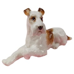 Figurita de porcelana con forma de Wire Fox Terrier de Hutschenreuter Selb años 50