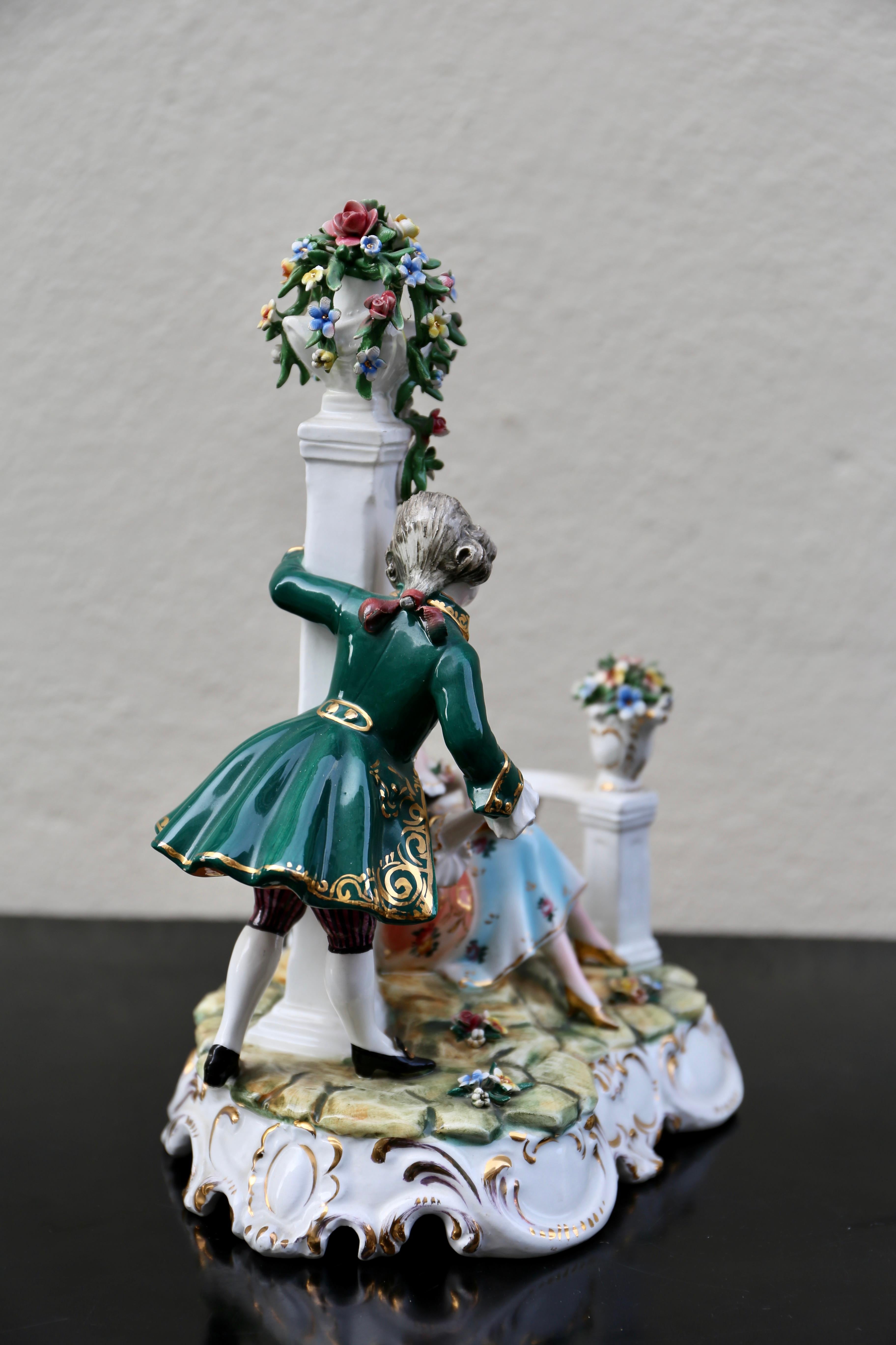 Painted Porcelain Figurine, Italy For Sale