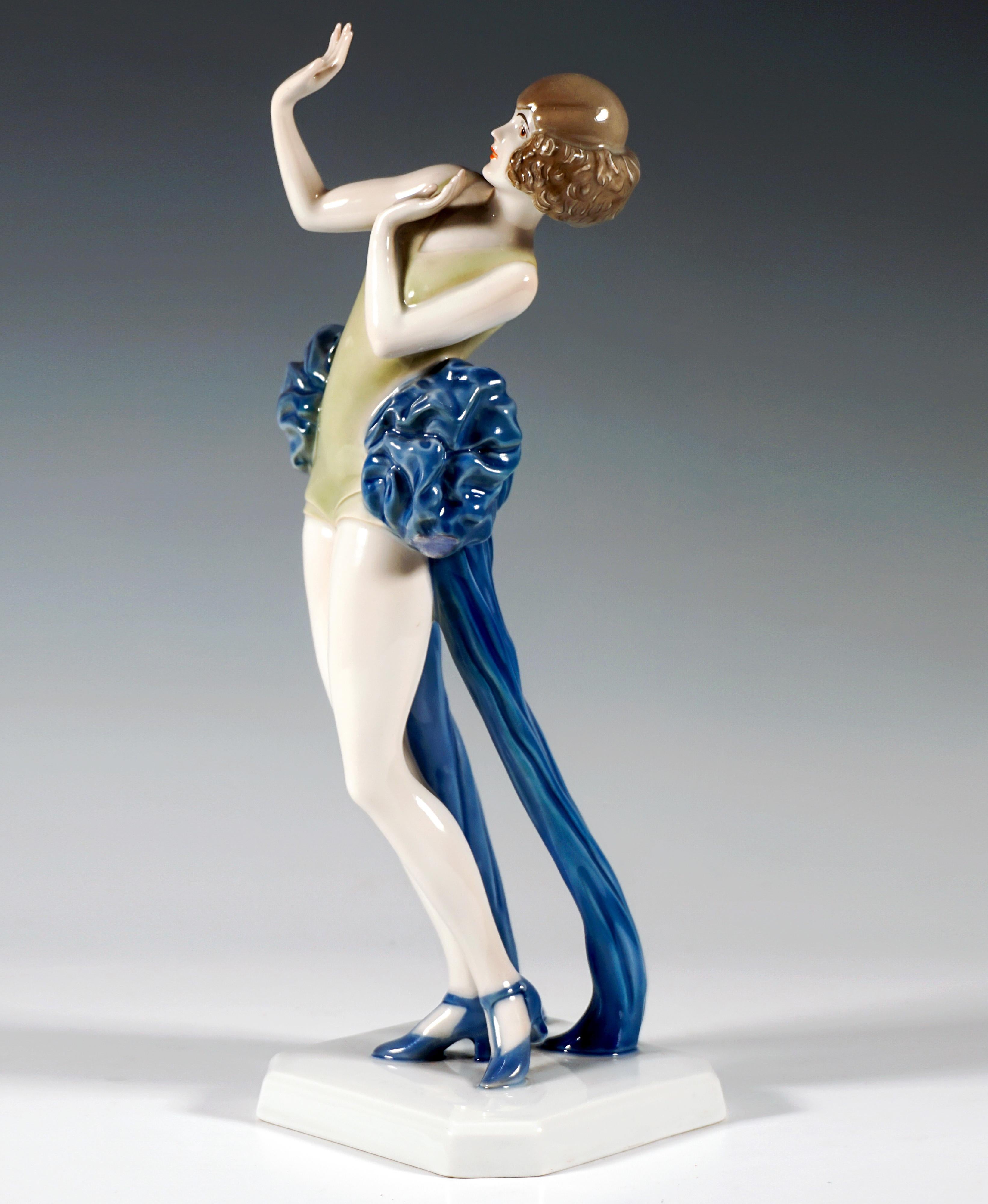 Art Deco Porcelain Figurine 'Janine' by Dorothea Charol, Rosenthal Selb Germany, Ca. 1926