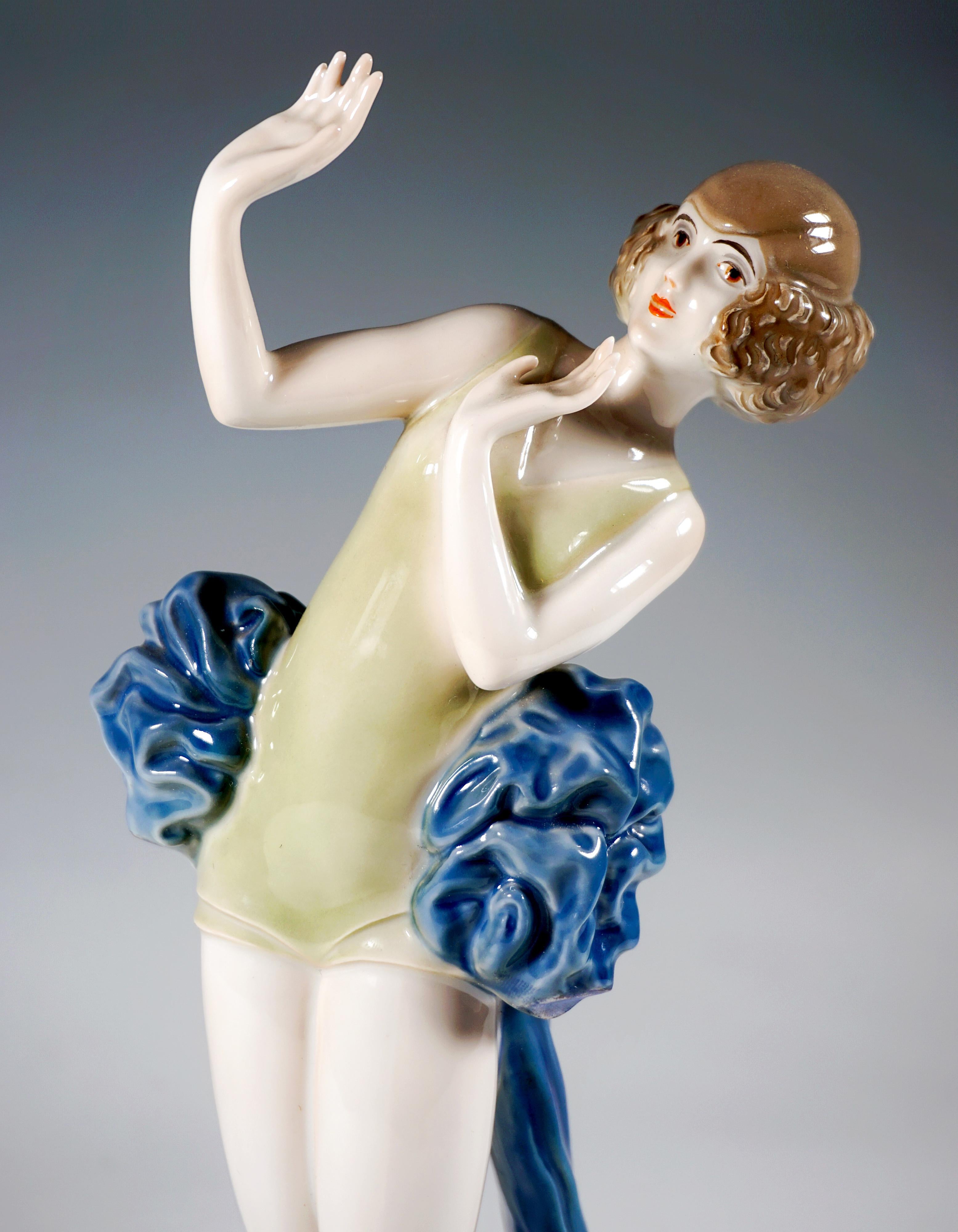 Hand-Painted Porcelain Figurine 'Janine' by Dorothea Charol, Rosenthal Selb Germany, Ca. 1926