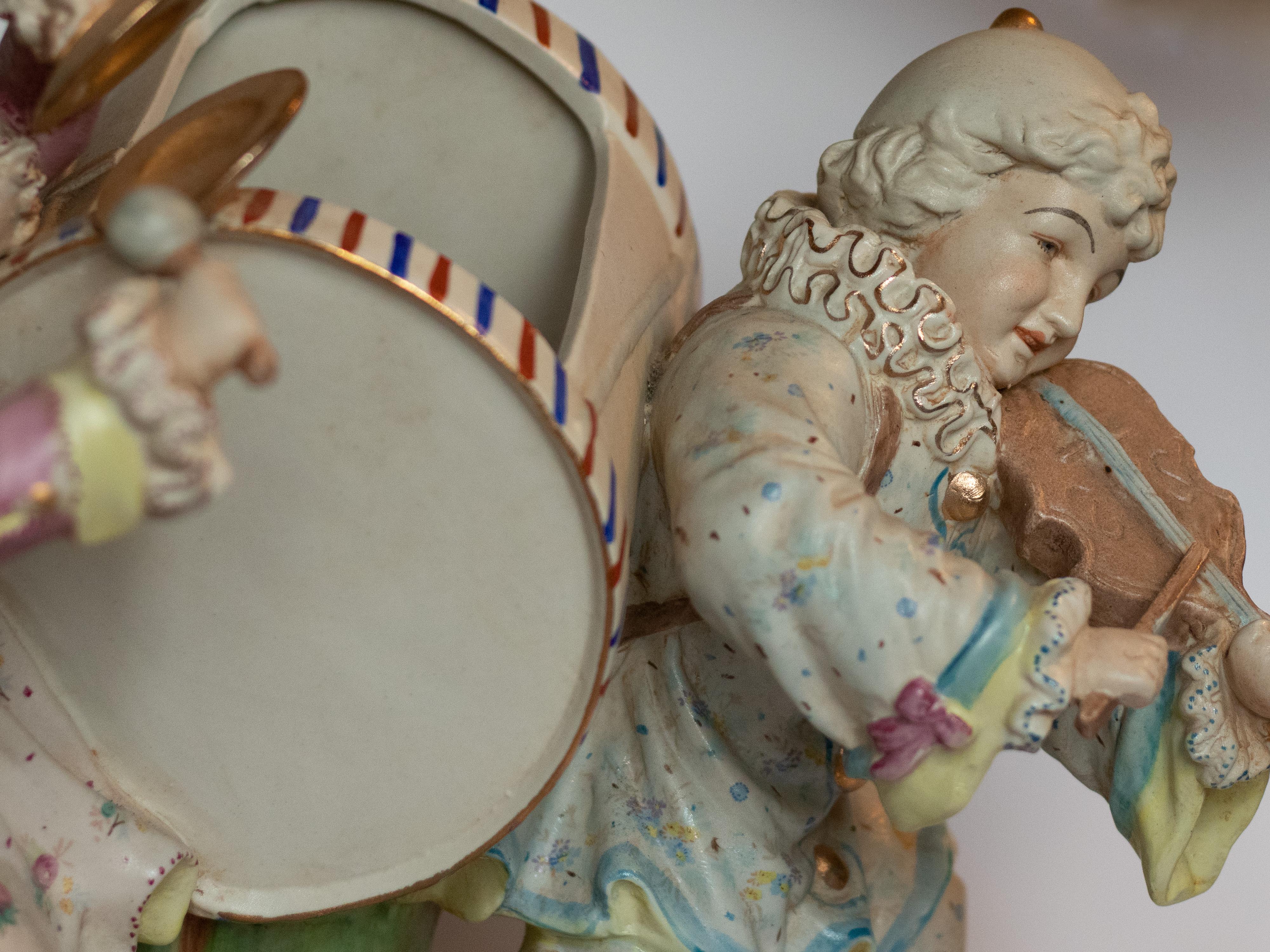 Figurilla de porcelana músicos de Meissen, Siglo XIX Porcelana en venta