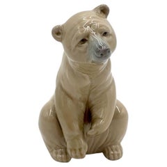 Vintage Porcelain Figurine of a Bear, Lladro, Spain, 1970s