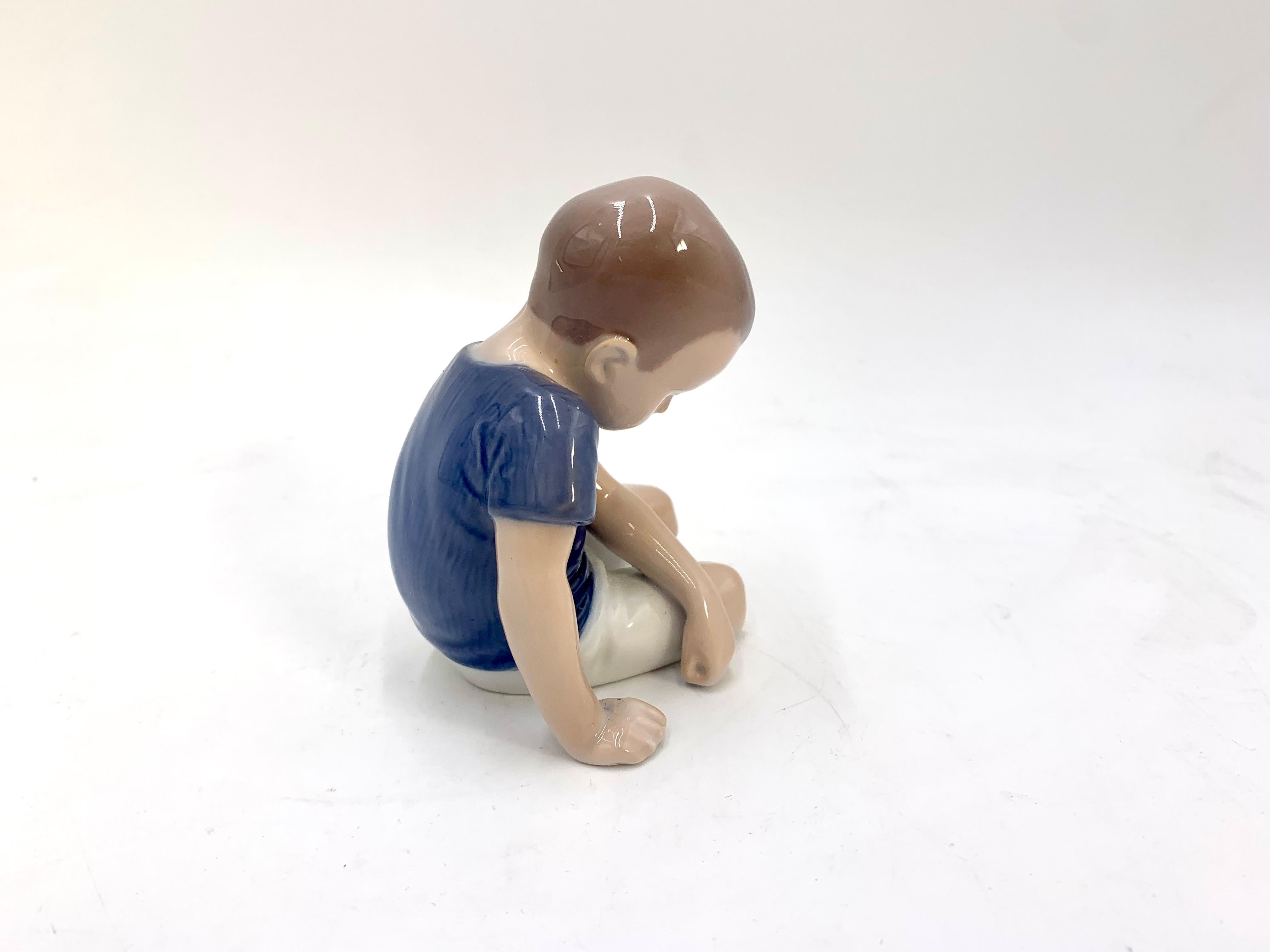Danish Porcelain Figurine of a Boy, Bing & Grondahl, Denmark, 1950s / 1960s