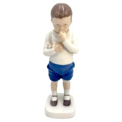Porcelain Figurine of a Boy, Bing & Grondahl, Denmark, 1980s