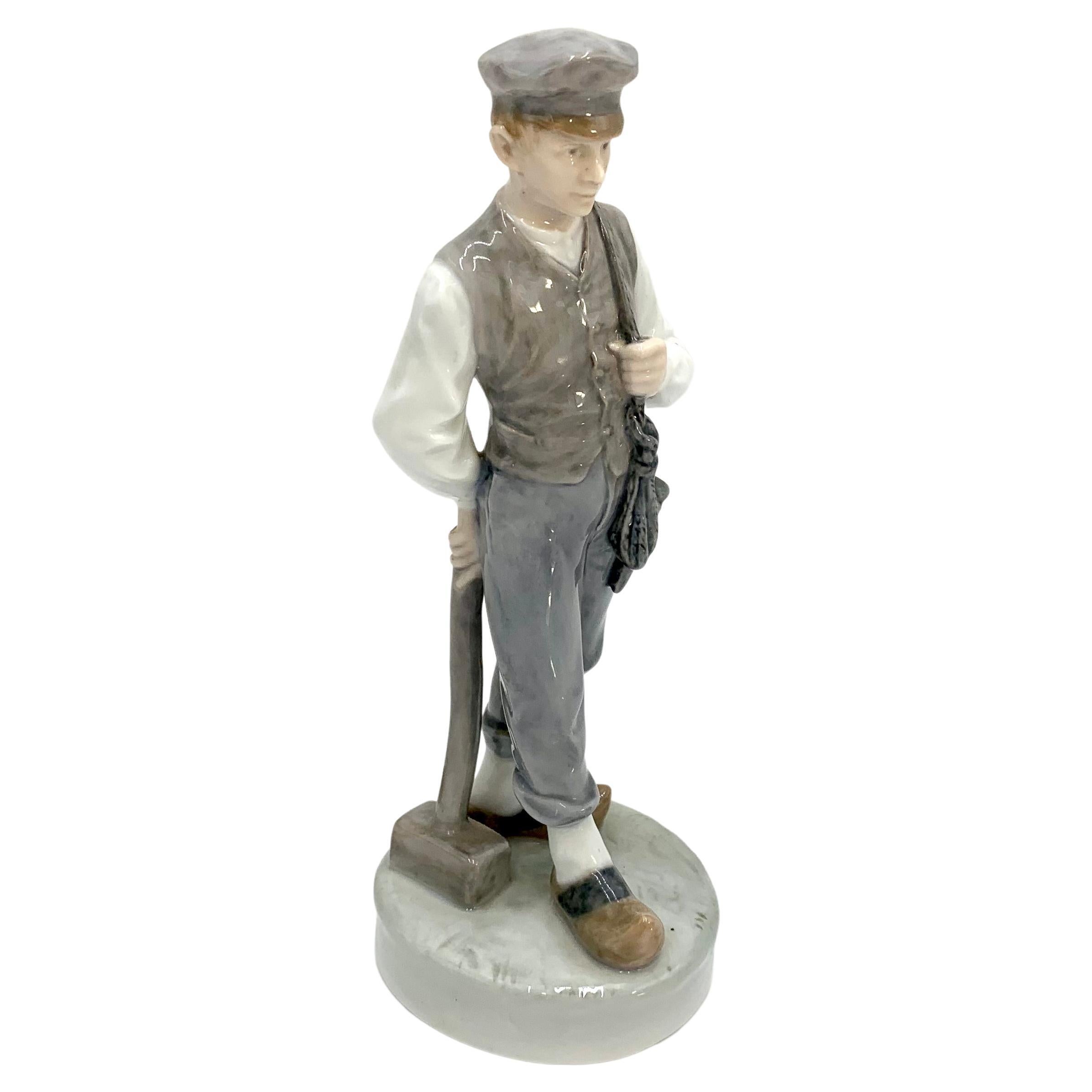 Porcelain Figurine of a Boy with a Hammer, Royal Copenhagen, Denmark, 1945 For Sale