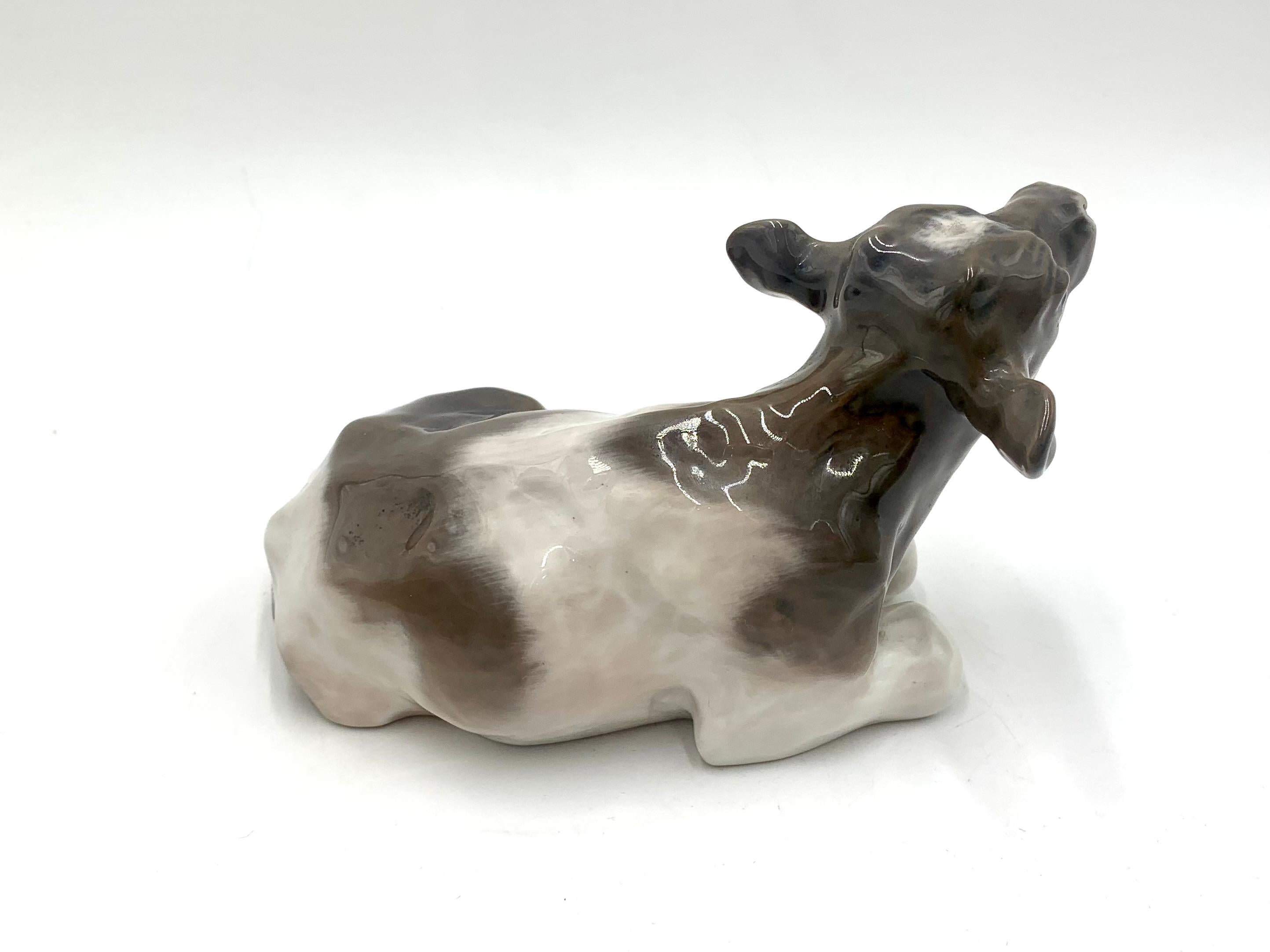 Danish Porcelain Figurine of a Calf, Royal Copenhagen, Denmark, 1967