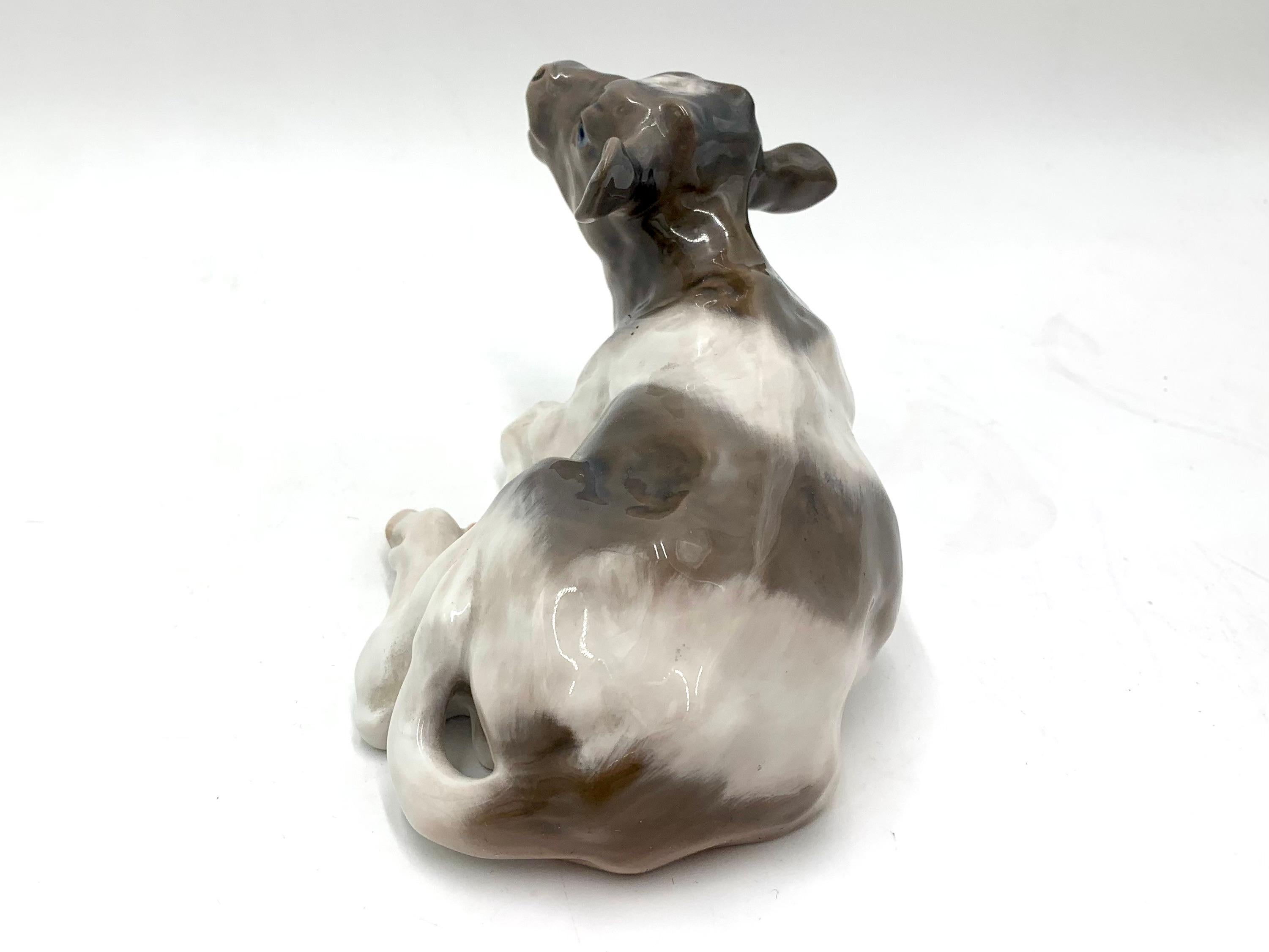 Porcelain Figurine of a Calf, Royal Copenhagen, Denmark, 1967 In Good Condition In Chorzów, PL