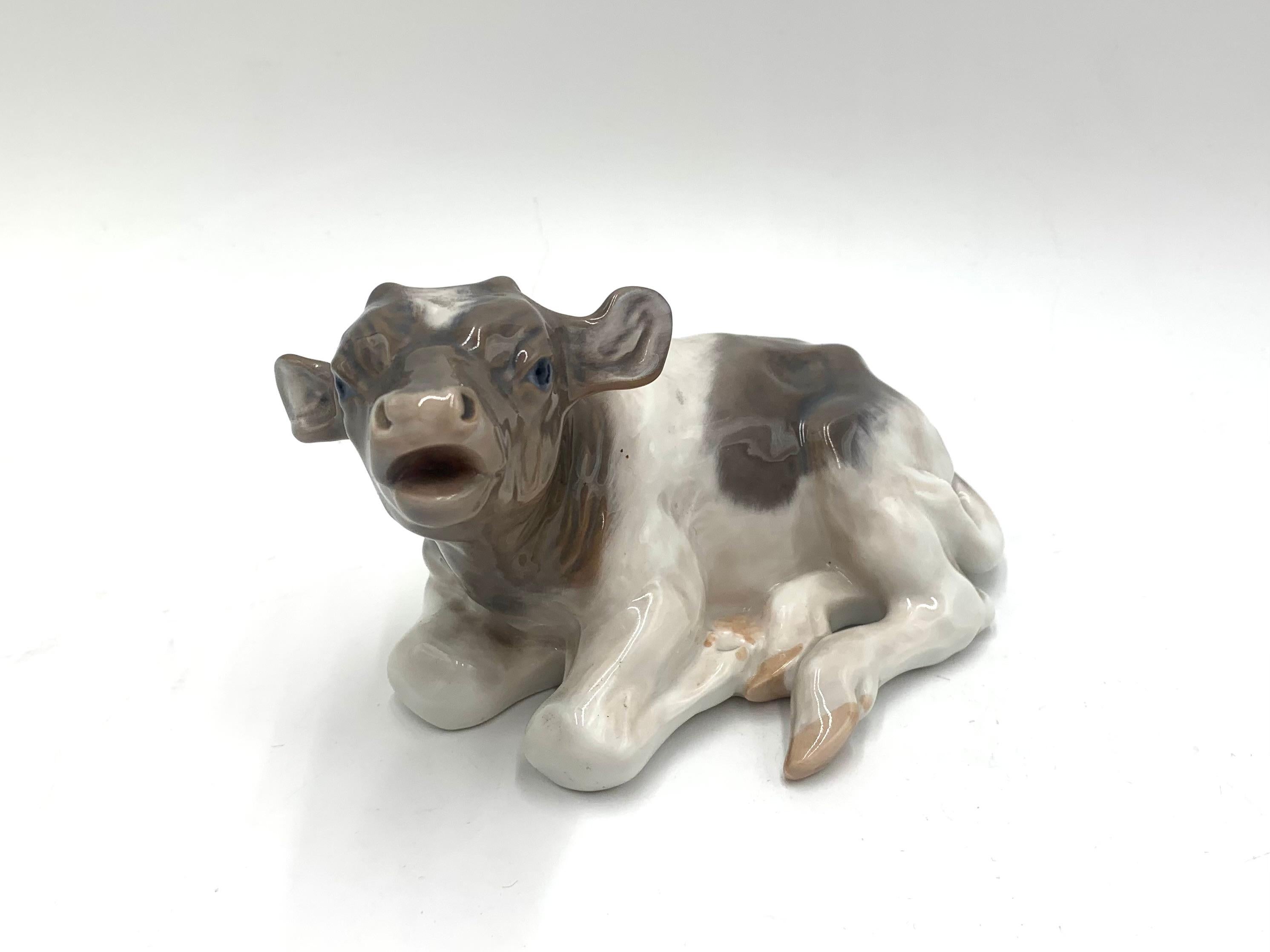 Porcelain Figurine of a Calf, Royal Copenhagen, Denmark, 1967 1