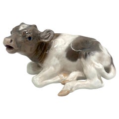 Porcelain Figurine of a Calf, Royal Copenhagen, Denmark, 1967