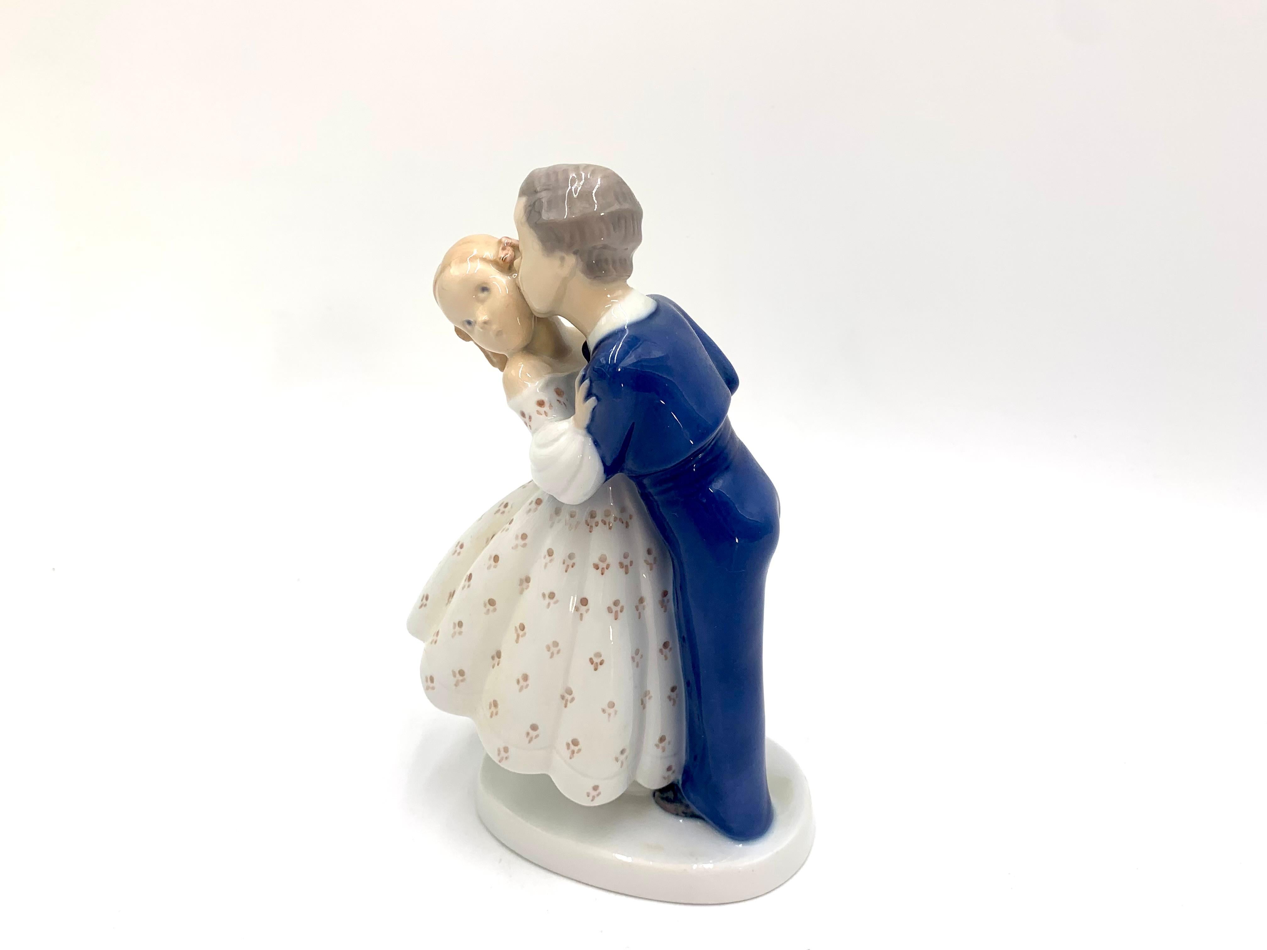 Mid-Century Modern Porcelain Figurine of a Couple, Bing & Grondahl, Denmark