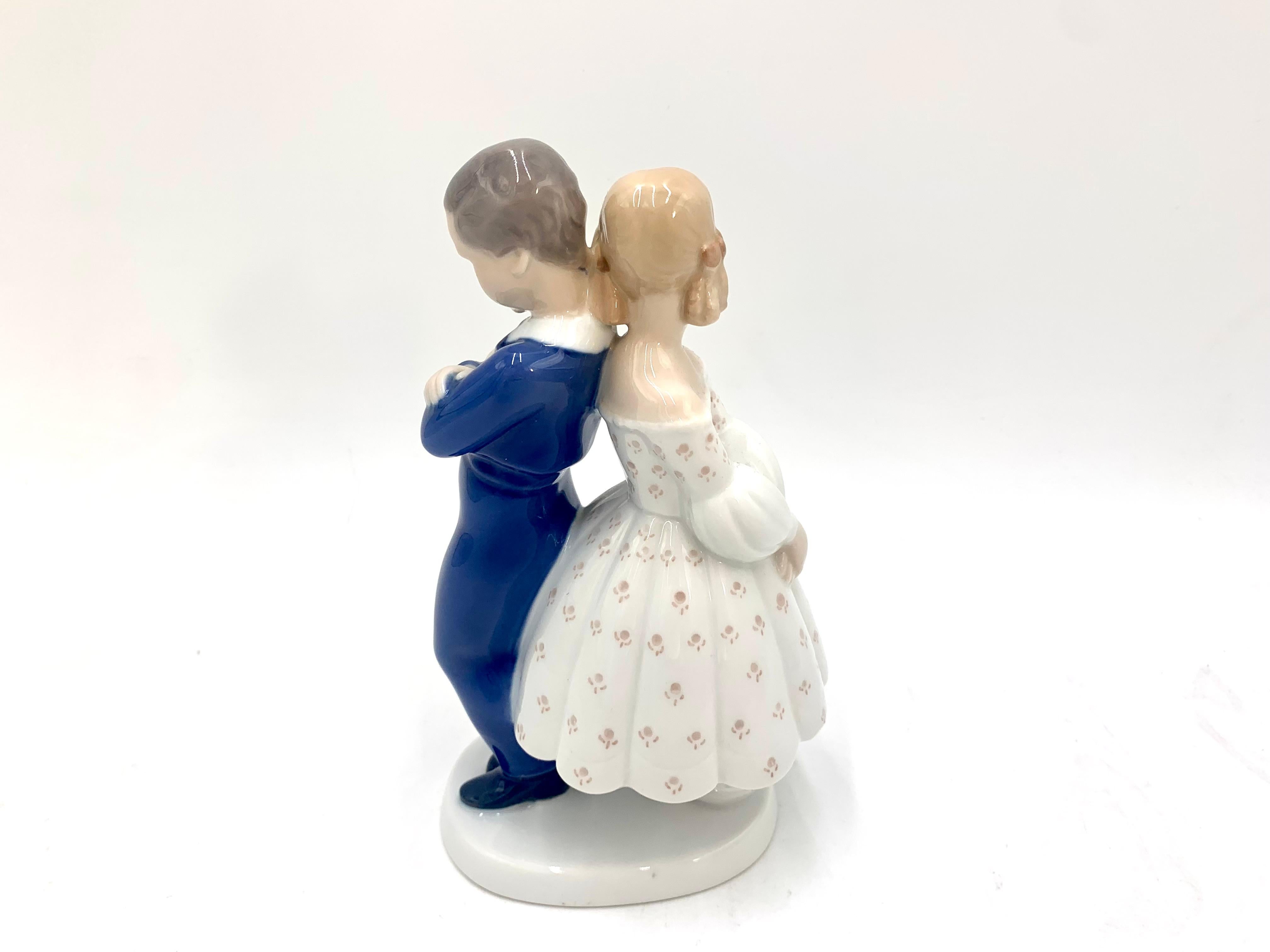 Porcelain Figurine of a Couple, Bing & Grondahl, Denmark In Good Condition In Chorzów, PL