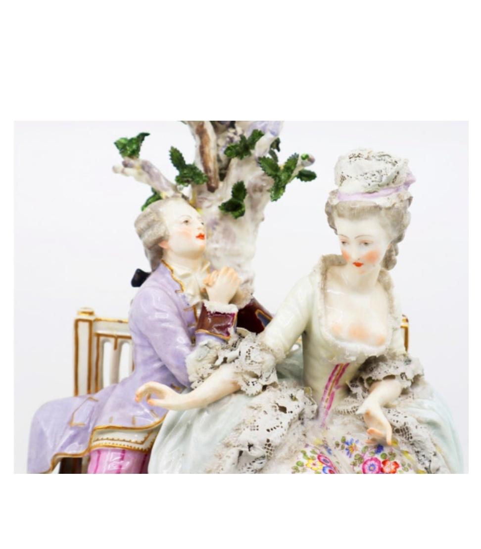 Porcelain Figurine of a Couple German, 19th Century For Sale 7