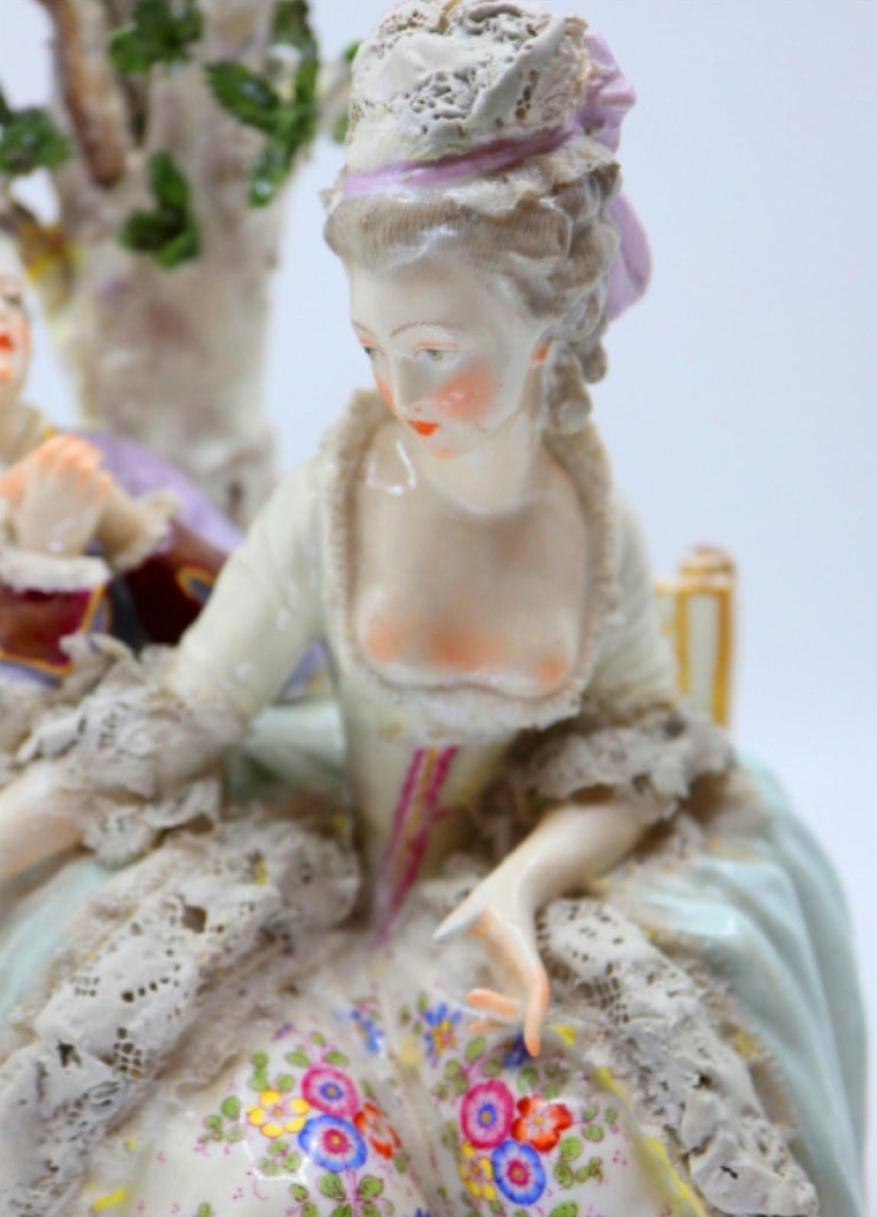 Porcelain Figurine of a Couple German, 19th Century For Sale 2