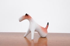 Porcelain Figurine of a Fox Terrier, Ćmielów, Designed by Mieczysław Naruszewicz