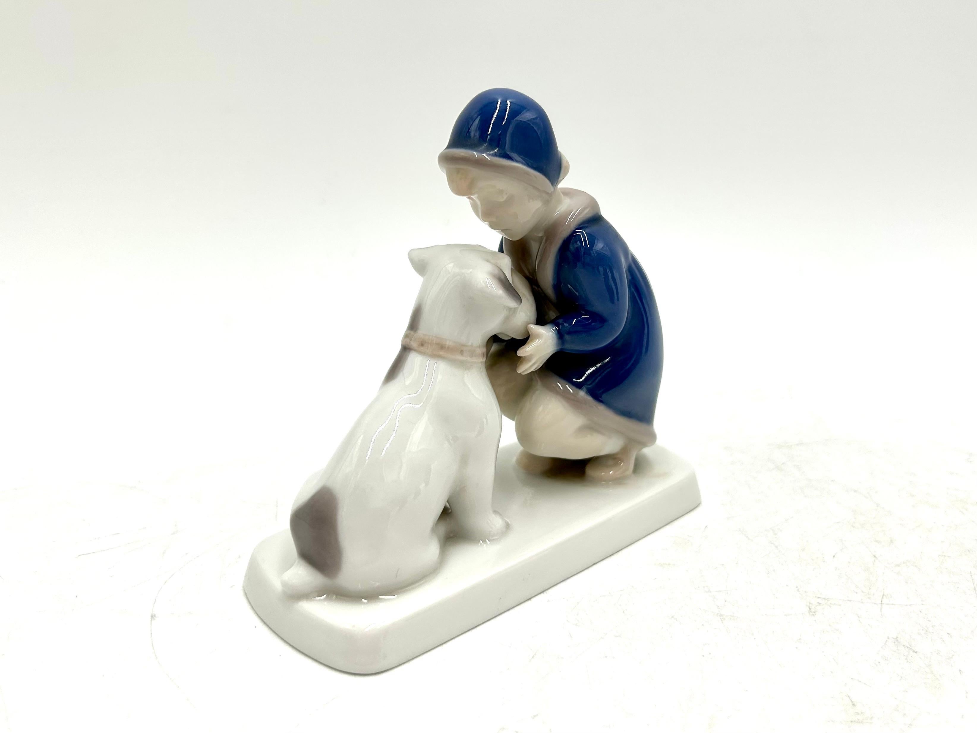 woman with dog figurine