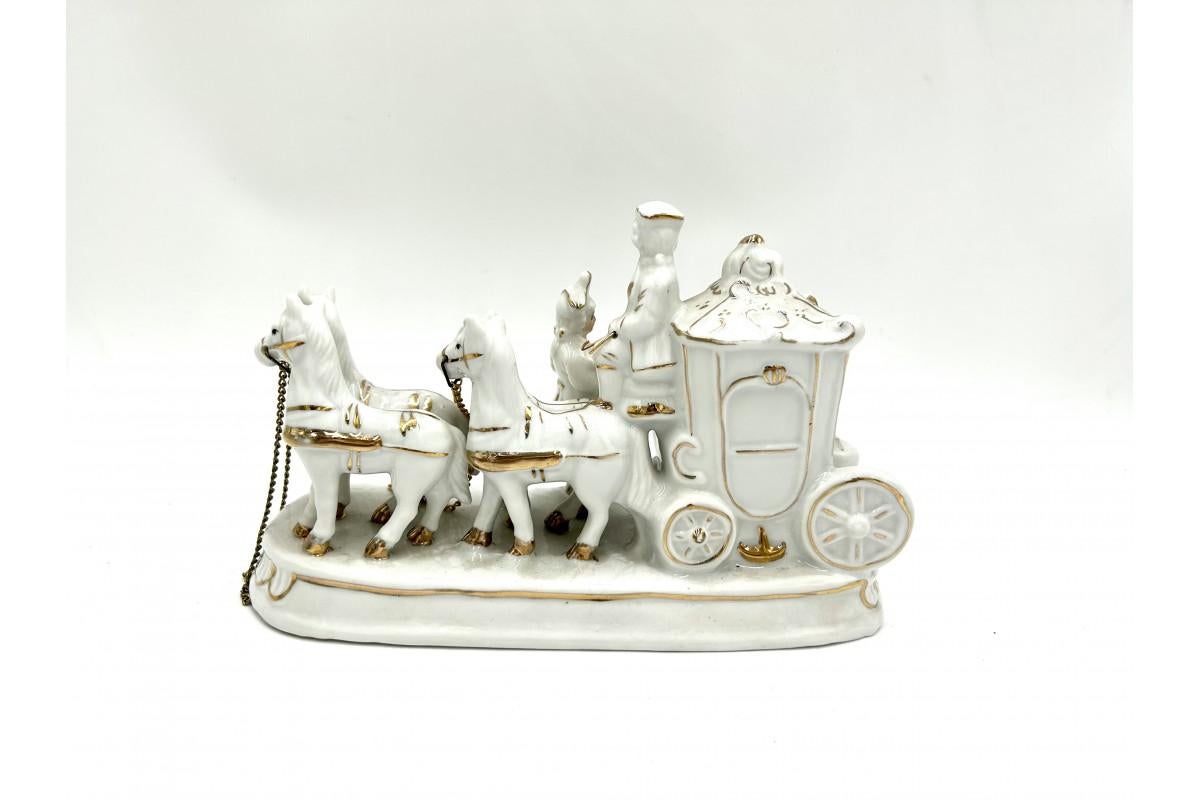 Contemporary Porcelain Figurine of a Horse Carriage