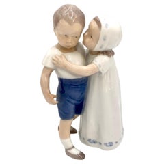 Porcelain Figurine of a Pair of Children, Bing & Grondahl, Denmark, 1970-83