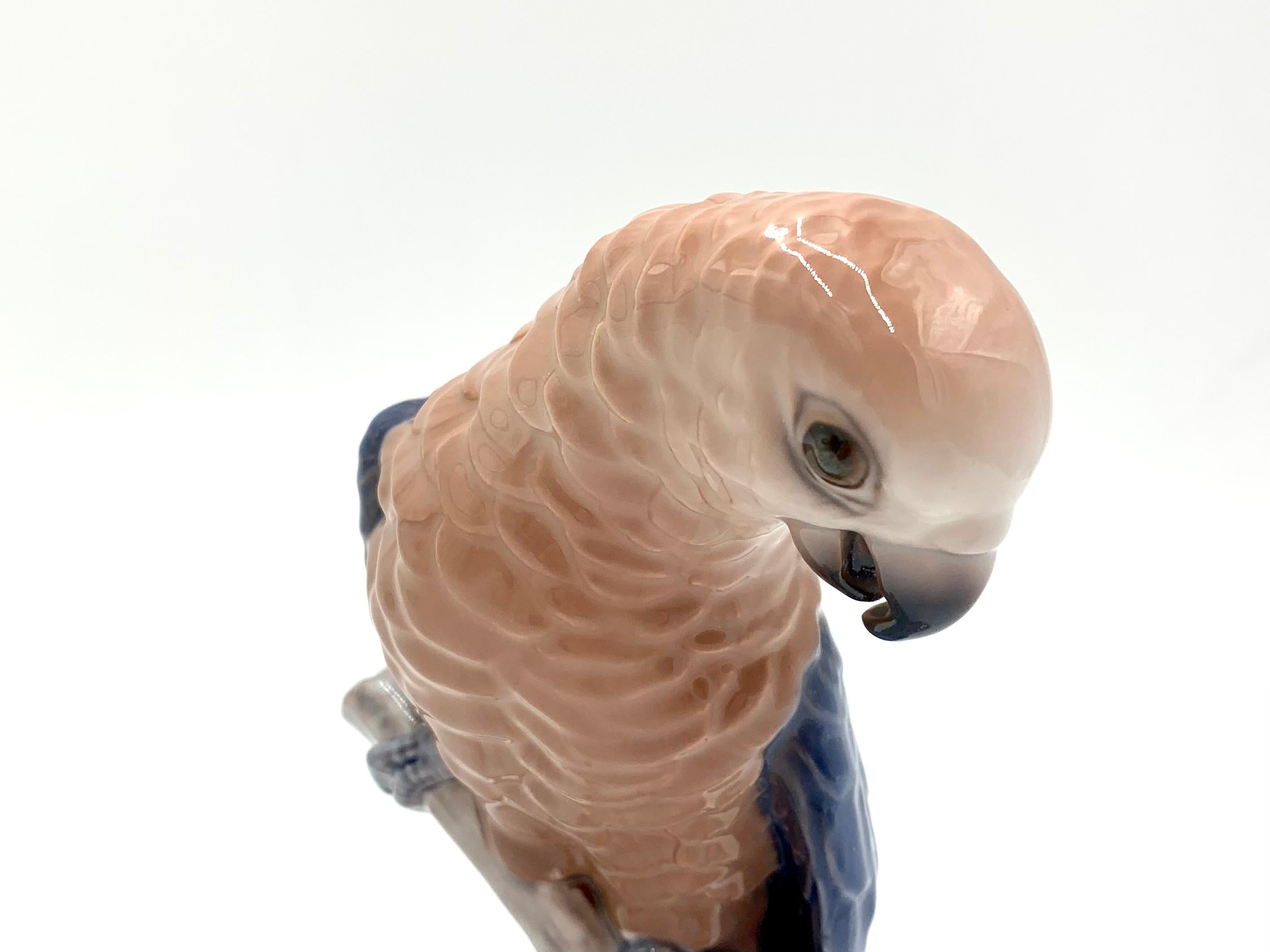 Porcelain Figurine of a Parrot, Bing & Grondahl, Denmark In Good Condition In Chorzów, PL