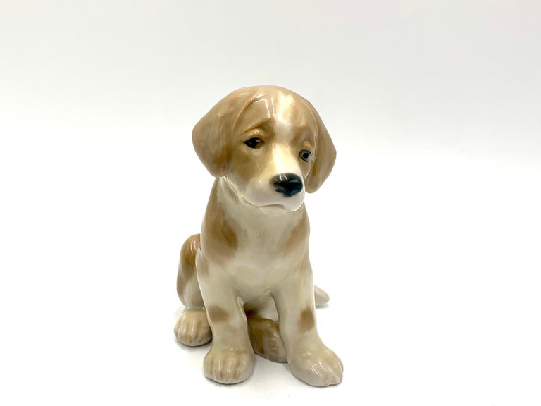Mid-Century Modern Porcelain Figurine of a Bernardine Puppy, Bing & Grondahl, Denmark For Sale