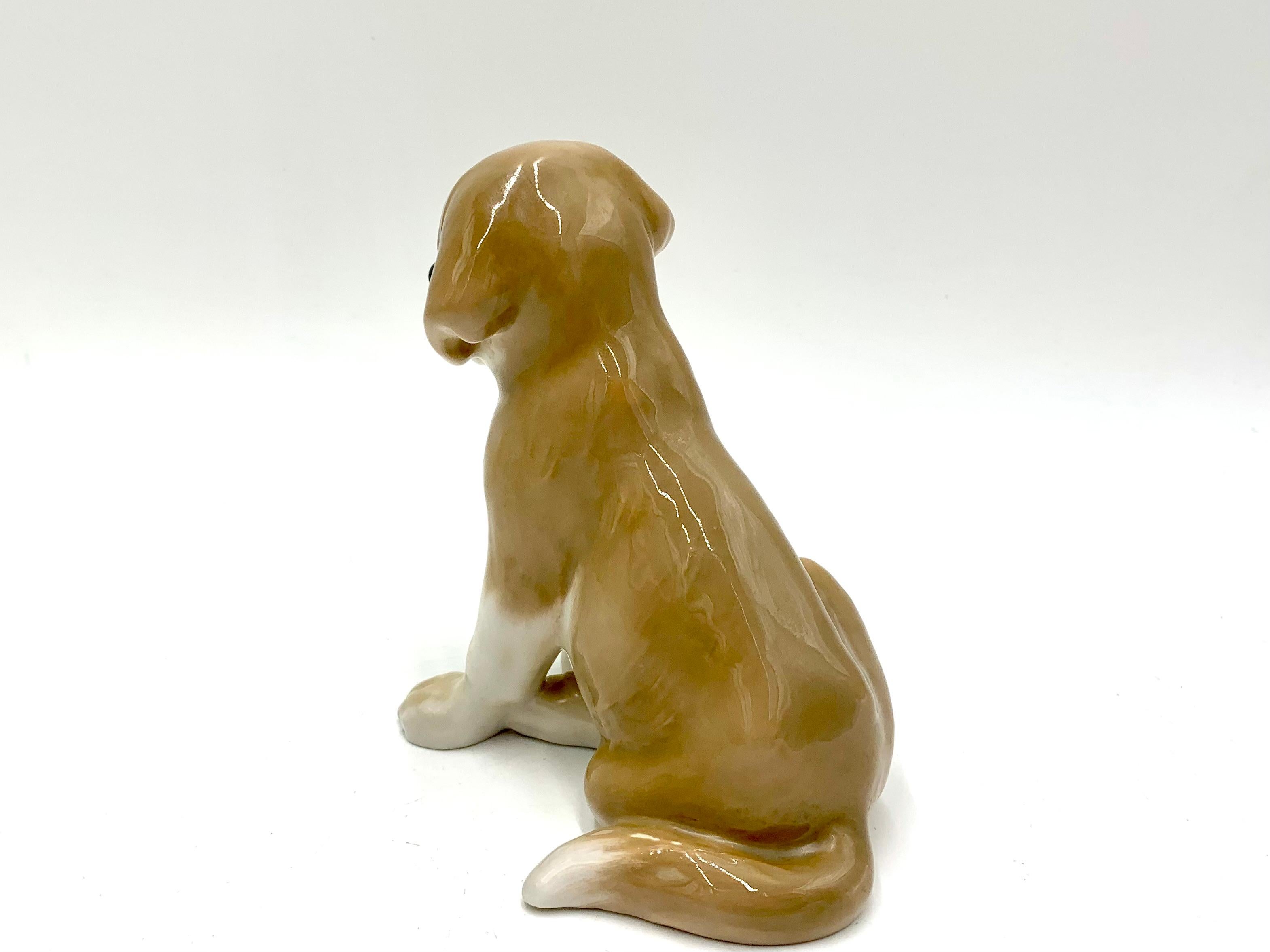 Porcelain Figurine of a Bernardine Puppy, Bing & Grondahl, Denmark In Good Condition For Sale In Chorzów, PL