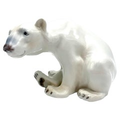 Vintage Porcelain figurine of a polar bear, Bing & Grondahl, Denmark, 1970s