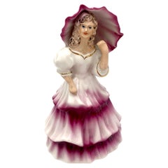 Porcelain Figurine of a Woman with an Umbrella, Jan Jezela, 1970s and 1980s