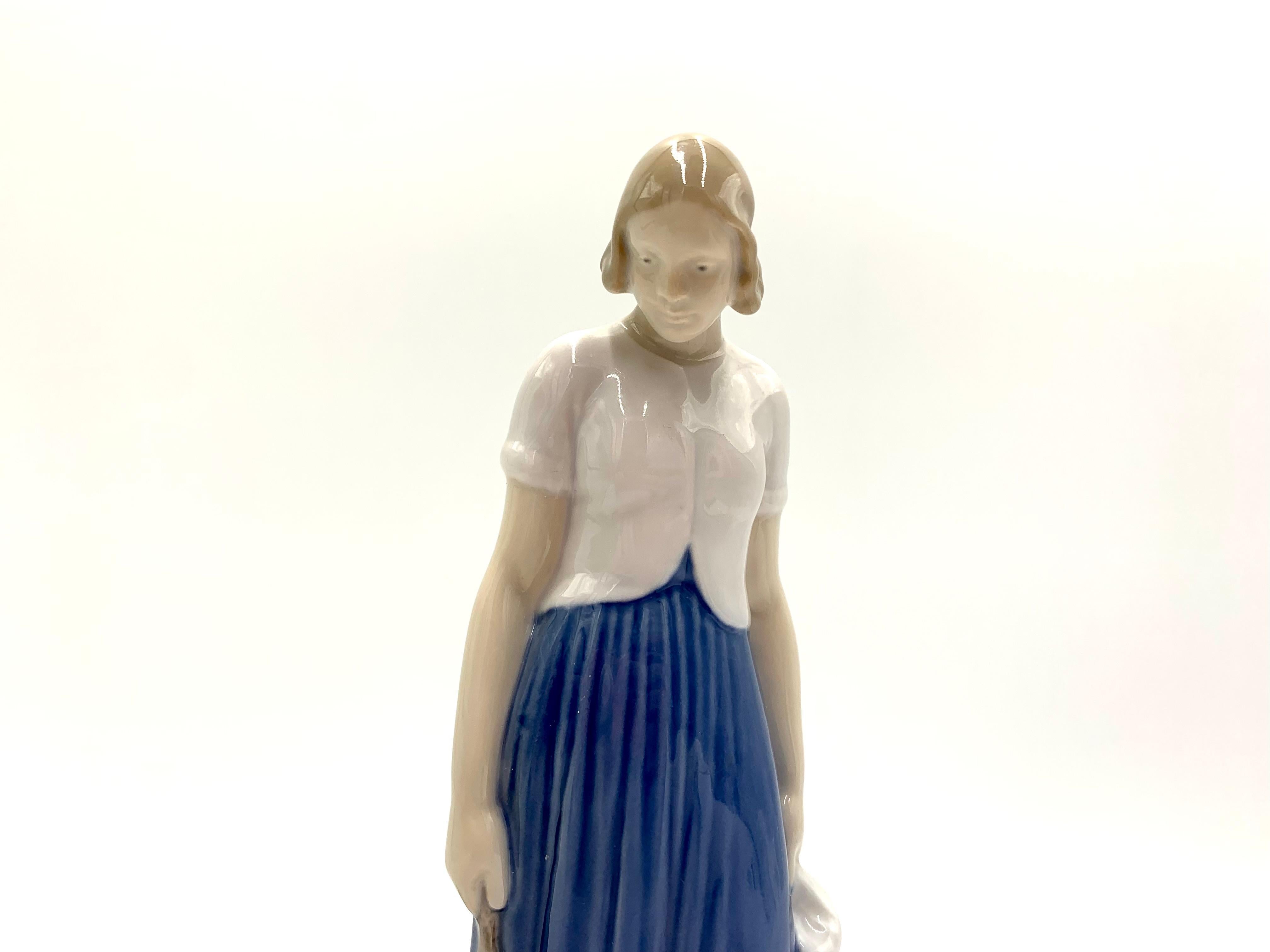 Porcelain Figurine of a Woman with Geese, Bing & Grondahl, Denmark, 1950s / 1960 1