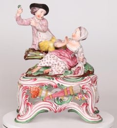 Porcelain Figurine of a Young Couple, love gesture