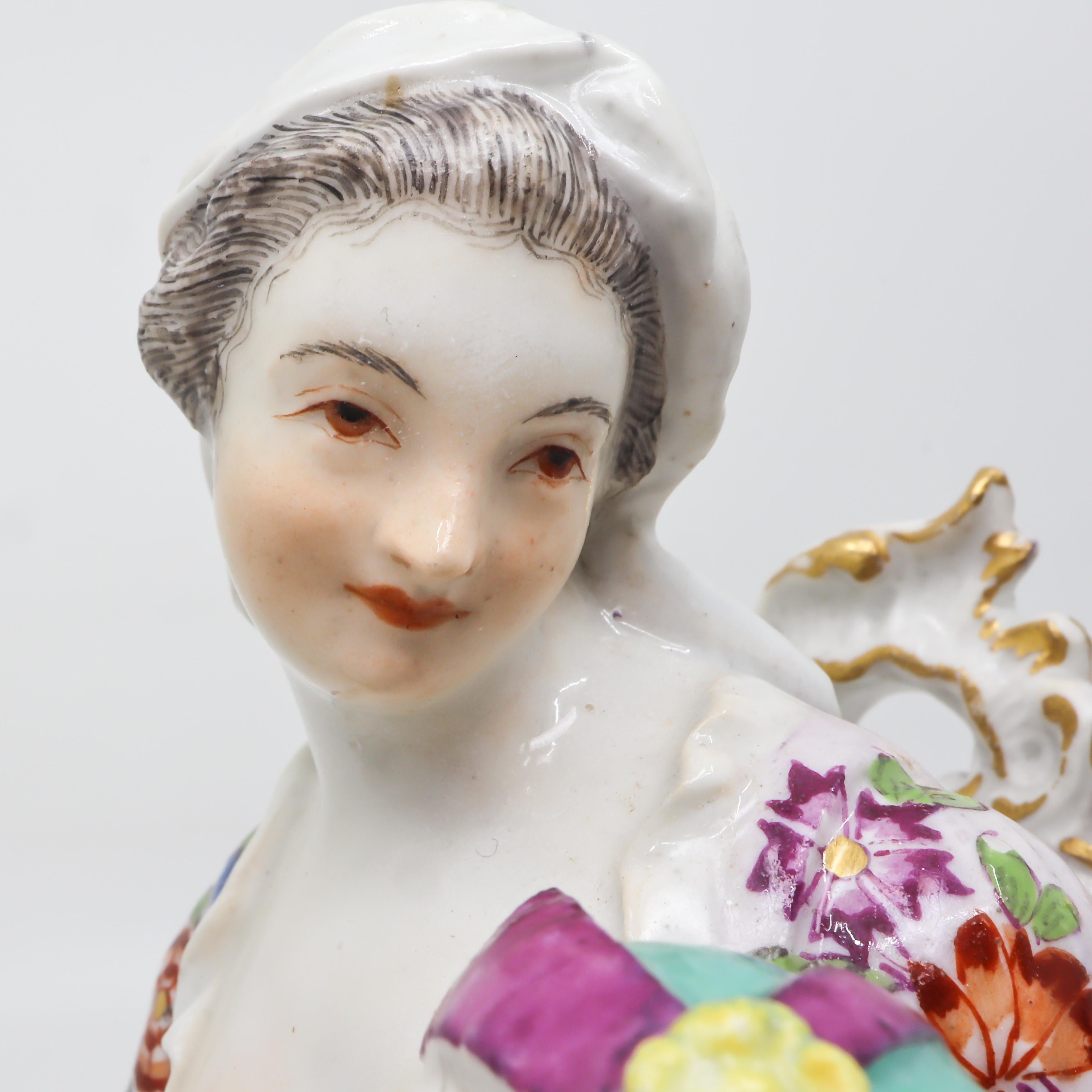 Classical Roman Porcelain Figurine of Mother and Childrens, Hand Painted, 18th Century, Meissen For Sale