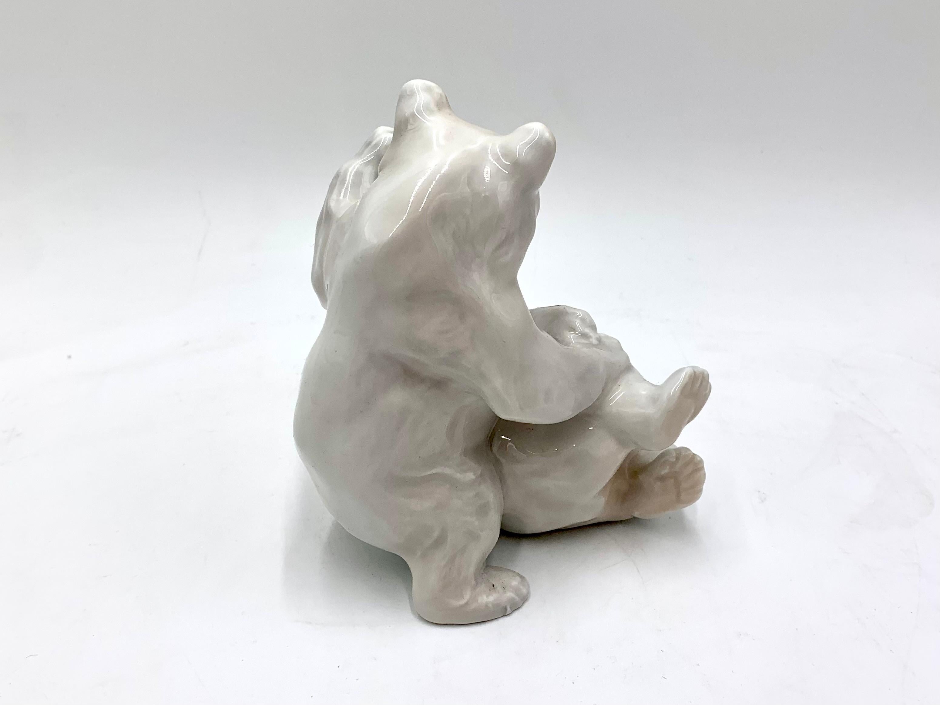 Danish Porcelain Figurine of Polar Bears, Royal Copenhagen, Denmark, 1960s