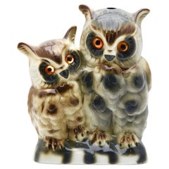 Vintage Porcelain Figurine Owls Chicks Perfume Lamp, Gräfenthaler Porzellan, Germany