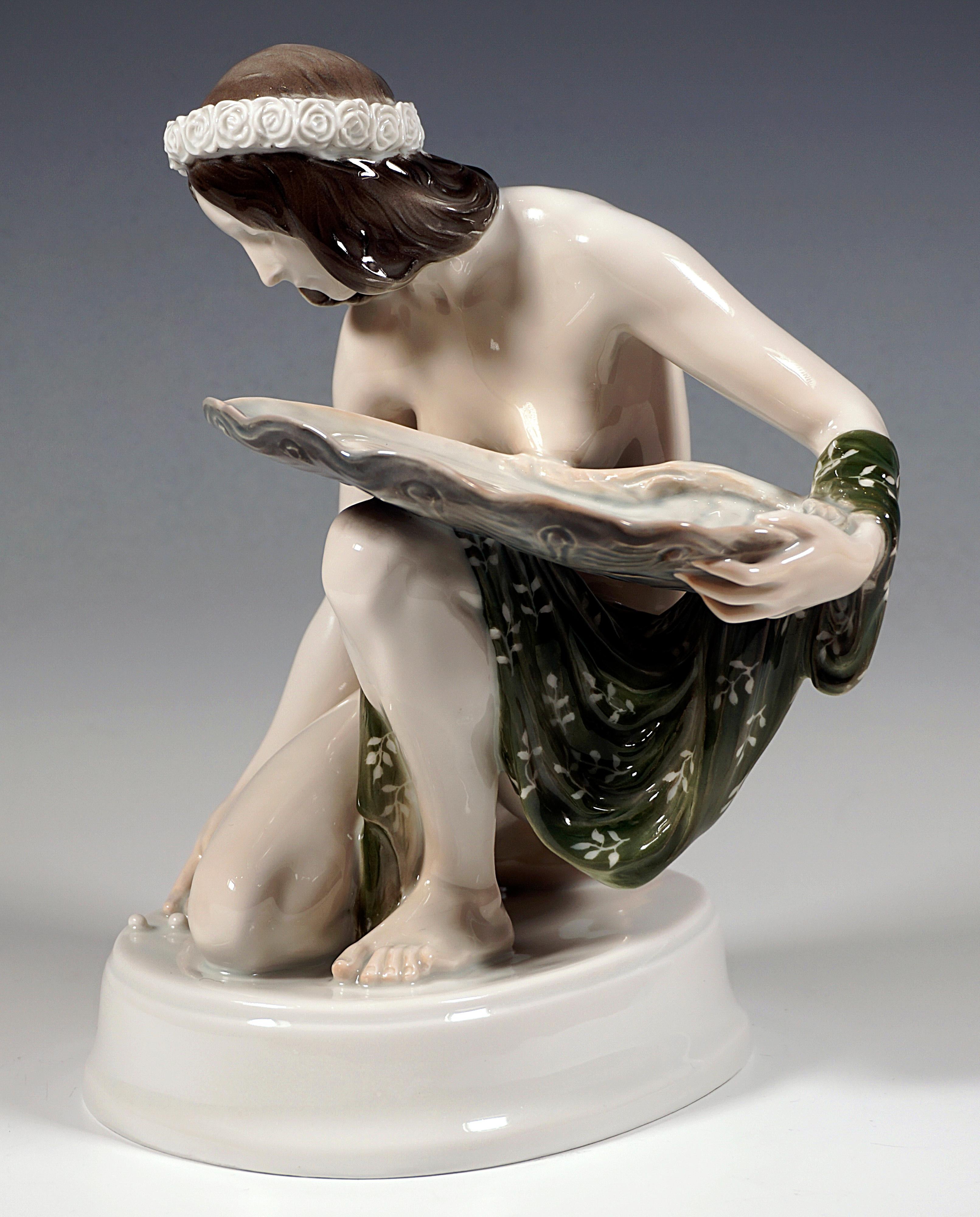Hand-Crafted  Porcelain Figurine 'Pearl Seeker' K. Himmelstoss, Rosenthal Selb Germany, 1920