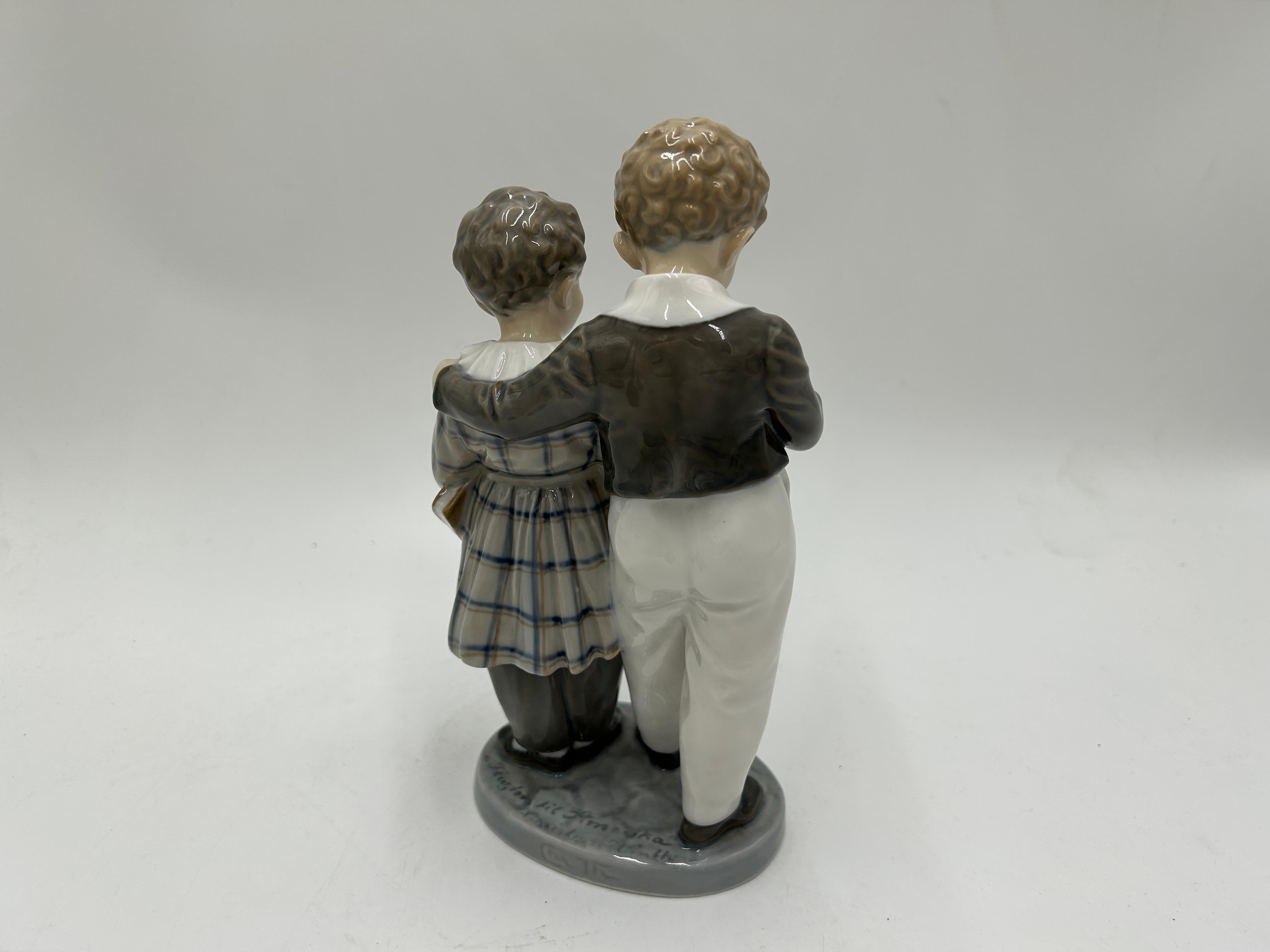 Porzellanfigur „siblings“, Royal Copenhagen, Dänemark, 1960er Jahre im Zustand „Gut“ im Angebot in Chorzów, PL