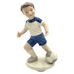 Porcelain Figurine "Young Soccer Player", Royal Copenhagen, Denmark