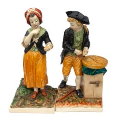 Chalkware Peasant Pair if Figurines